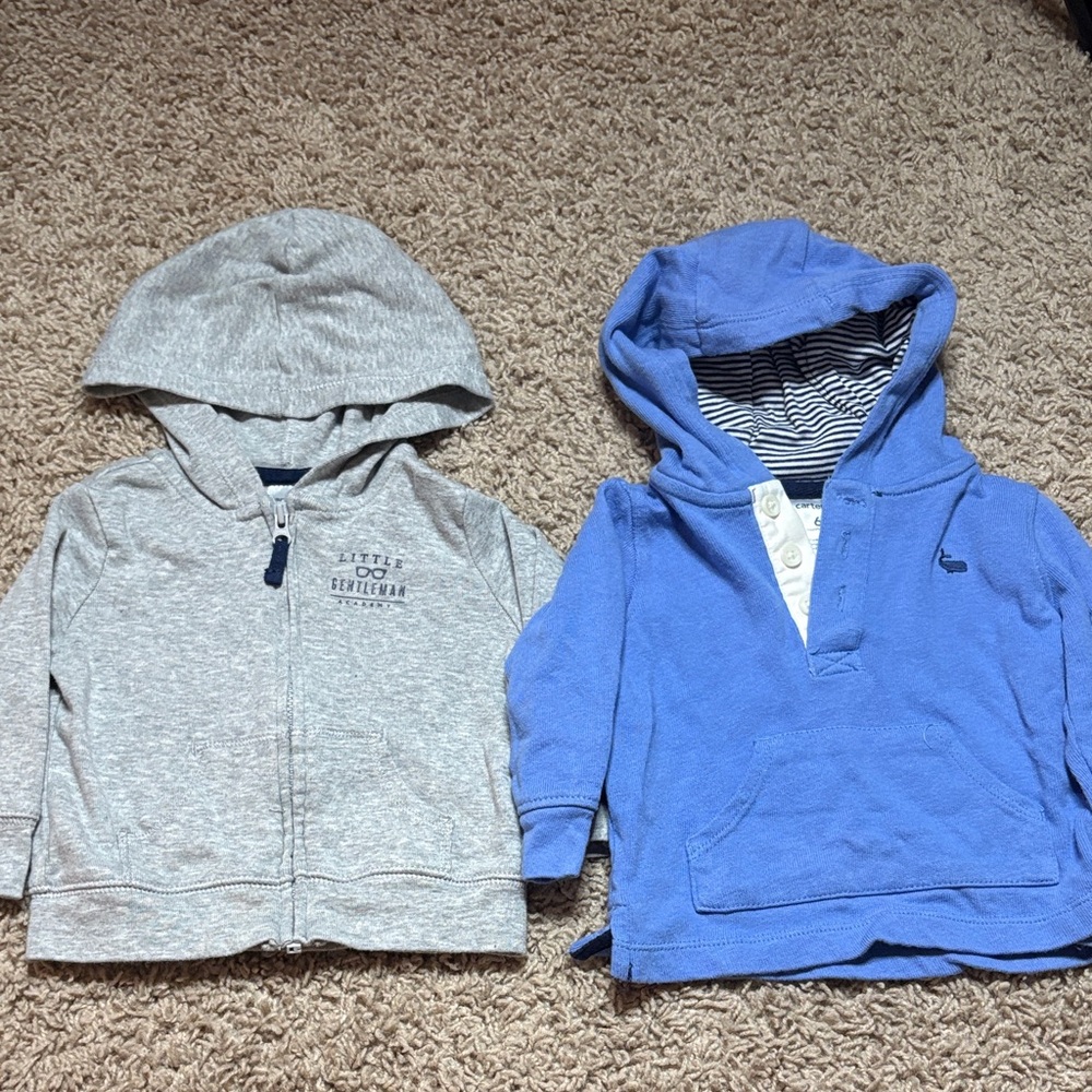 Blue and Gray Hoodies for baby, size 6 months